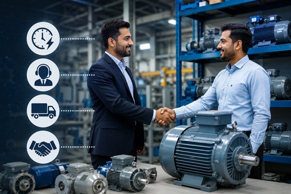 Industrial electric motor dealer supplying branded motors for manufacturing and industrial applications.